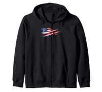 American Patriotic Fighter Jets USA Flag ondeando el 4 de Julio Sudadera con Capucha