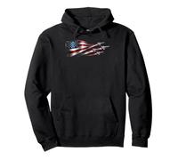 American Patriotic Fighter Jets USA Flag ondeando el 4 de Julio Sudadera con Capucha