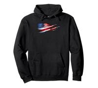 American Patriotic Fighter Jets USA Flag ondeando el 4 de Julio Sudadera con Capucha