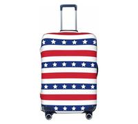 American Patriotic - Fundas protectoras elásticas para equipaje de viaje con estrellas y rayas patrióticas para equipaje de 18 a 32 pulgadas, Black, L