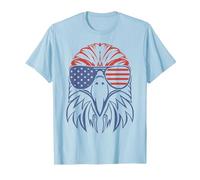 American Patriotic Symbol T-Shirt 4 de Julio American Flag tee Camiseta, Hombre, Azul Bebé, L