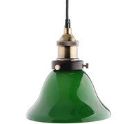 American Pendant Light Retro Green Glass Hanging Lamp Nostalgic Industrial V-intage Suspenselier Home Lighting Fixture Compatible, Chandeliers