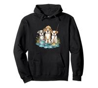American Pit Bull Terrier Perros Pesca Estanque Cachorro Lago P Sudadera con Capucha