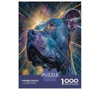 American Pit Bull Terrier Puzle Juguete Educativo Decoración Familiar 1000 Piezas Cute Pet Perro Puzzle Juguetes Desafiantes Juego De Habilidad para Adultos Y Niños 70x50cm/1000pcs