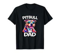 American Pitbull Dad Colorido Pop Art Cute Pitbull Dog Dad Camiseta