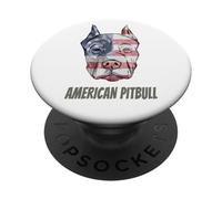 American Pitbull Terrier Bandera de Bully Dog Vintage PopSockets PopGrip Adhesivo