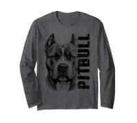 American Pitbull Terrier Dog Portrait Bullie Breed Design Manga Larga