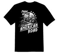 American Pride of The Road Black tee White Yellow Black Red Mens Women T Tshirts Camisetas y Tops 100% Cotton (X-Large)
