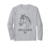 American Quarter Horse de Line Art Best Horse Dad para Hombre Manga Larga