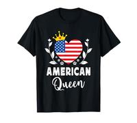 American Queen America Flag Proud American Woman Camiseta