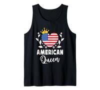 American Queen America Flag Proud American Woman Camiseta sin Mangas