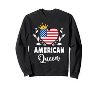 American Queen America Flag Proud American Woman Sudadera