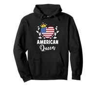 American Queen America Flag Proud American Woman Sudadera con Capucha