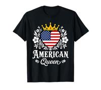 American Queen America Flag USA Proud American Woman Camiseta
