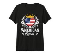 American Queen America Flag USA Proud American Woman Camiseta Premium