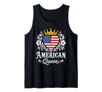 American Queen America Flag USA Proud American Woman Camiseta sin Mangas