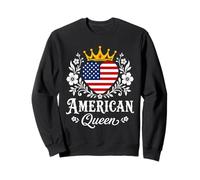 American Queen America Flag USA Proud American Woman Sudadera