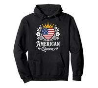 American Queen America Flag USA Proud American Woman Sudadera con Capucha