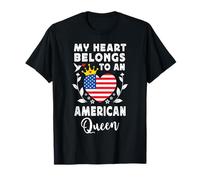 American Queen American Wife Girlfriend America Flag Camiseta