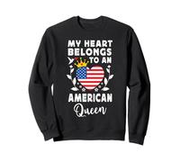 American Queen American Wife Girlfriend America Flag Sudadera