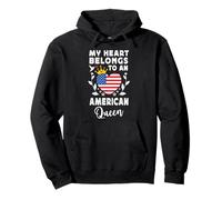 American Queen American Wife Girlfriend America Flag Sudadera con Capucha