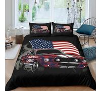 American Retro Funda Edredon Microfibra Juego de Ropa de Cama de 3 Piezas Impresión 3D Cierre de American Retro diseño Funda de Edredón Funda de Almohada a Juego Transpirable Lavables for Adultos