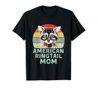 American Ringtail Cat Mom, Divertido, Retro, Vintage, Gatos, latidos del corazón Camiseta