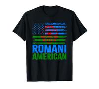 American Romani | Banderas de Roma Traveller & USA envejecidas Camiseta