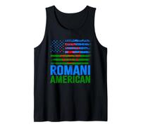 American Romani | Banderas de Roma Traveller & USA envejecidas Camiseta sin Mangas