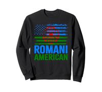 American Romani | Banderas de Roma Traveller & USA envejecidas Sudadera