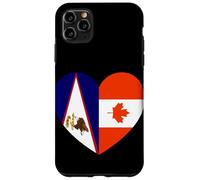 American Samoa and Canada Flags: Heart Shaped Unity Carcasa para iPhone 11 Pro Max