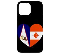 American Samoa and Canada Flags: Heart Shaped Unity Carcasa para iPhone 13 Pro Max