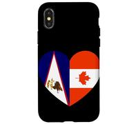 American Samoa and Canada Flags: Heart Shaped Unity Carcasa para iPhone X/XS