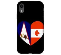 American Samoa and Canada Flags: Heart Shaped Unity Carcasa para iPhone XR