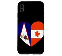 American Samoa and Canada Flags: Heart Shaped Unity Carcasa para iPhone XS Max