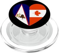 American Samoa and Canada Flags: Heart Shaped Unity PopSockets PopGrip para MagSafe