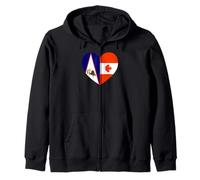 American Samoa and Canada Flags: Heart Shaped Unity Sudadera con Capucha