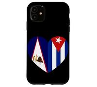 American Samoa and Cuba Flags: Heart Shaped Unity Carcasa para iPhone 11