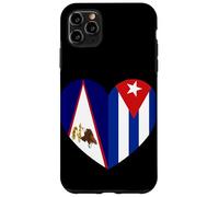 American Samoa and Cuba Flags: Heart Shaped Unity Carcasa para iPhone 11 Pro MAX