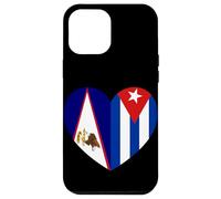 American Samoa and Cuba Flags: Heart Shaped Unity Carcasa para iPhone 12 Pro MAX