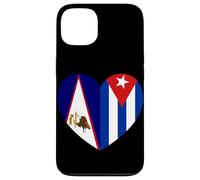 American Samoa and Cuba Flags: Heart Shaped Unity Carcasa para iPhone 13