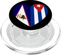 American Samoa and Cuba Flags: Heart Shaped Unity PopSockets PopGrip para MagSafe