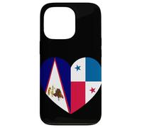 American Samoa and Panama Flags: Heart Shaped Unity Carcasa para iPhone 13 Pro
