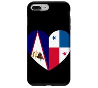 American Samoa and Panama Flags: Heart Shaped Unity Carcasa para iPhone 7 Plus/8 Plus
