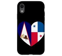 American Samoa and Panama Flags: Heart Shaped Unity Carcasa para iPhone XR
