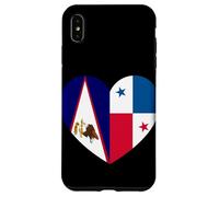 American Samoa and Panama Flags: Heart Shaped Unity Carcasa para iPhone XS MAX