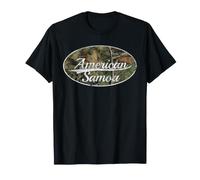 American Samoa Camo Distressed Classic Style Camiseta