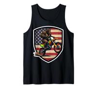 American Sasquatch Riding Dirt Bike Rider Motocicleta Wheelie Camiseta sin Mangas