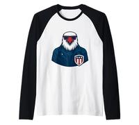 American Shadow Eagle Poder de Honor y Fuerza Camiseta Manga Raglan