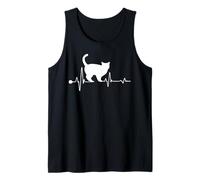 American Shorthair Cat Heartbeat Funny Kitten Cats Lovers Camiseta sin Mangas